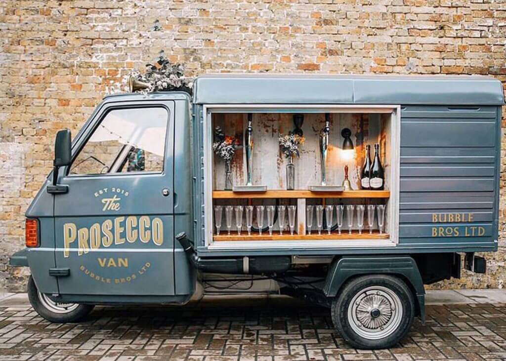 Prosecco wedding van