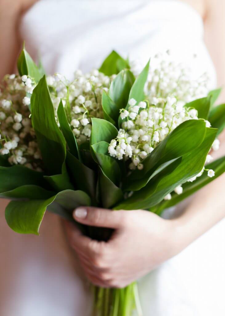Wales wedding bouquet Lilly of the valley