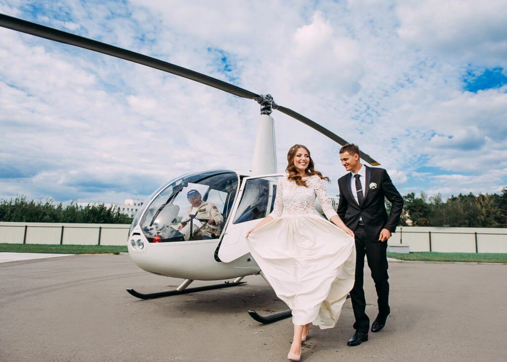 helicopter wedding transportation idea
