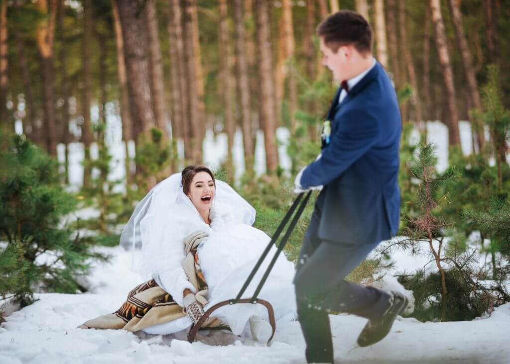 sleigh wedding transportation idea