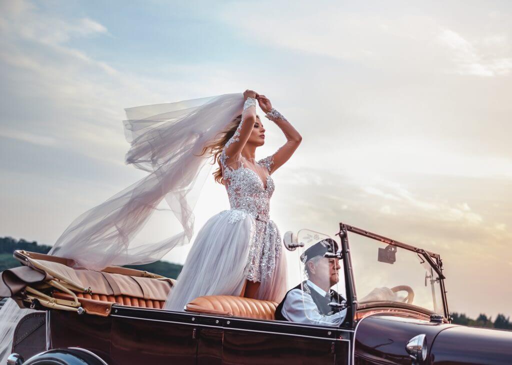 vintage wedding transportation idea