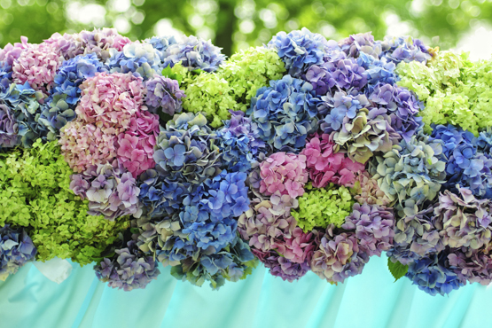 Hydrangea Wedding decoration idea greece