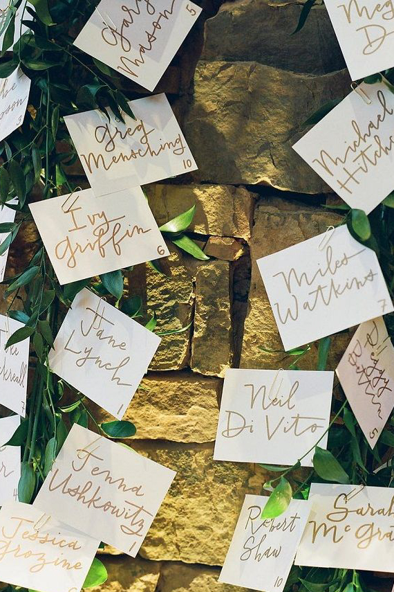 Make Happy Memories Greenery Escort Card1