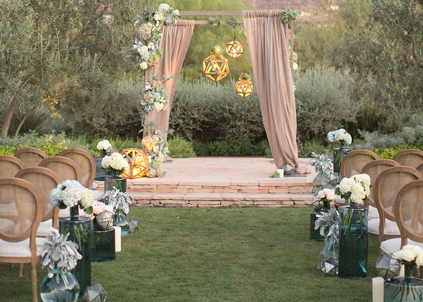 lantern wedding arch make happy memories