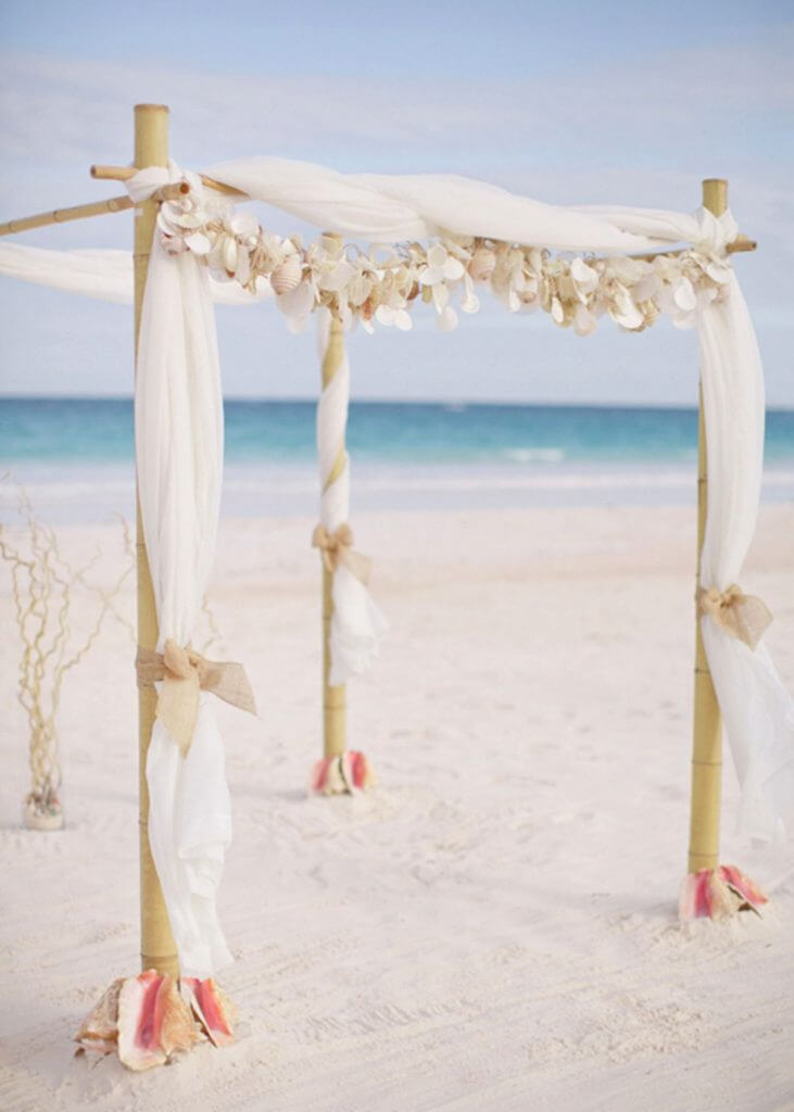 shell wedding arch make happy memories